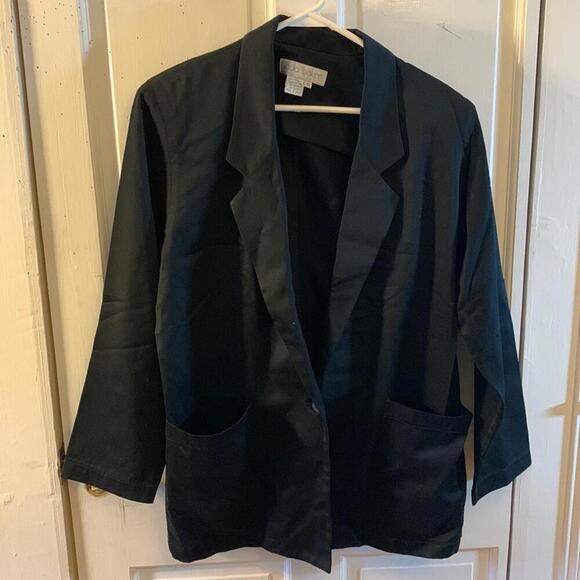 Paula Saker Jackets & Blazers - Paula Saker black dress coat size 10